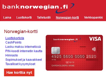 Bank Norwegian Luottokortti