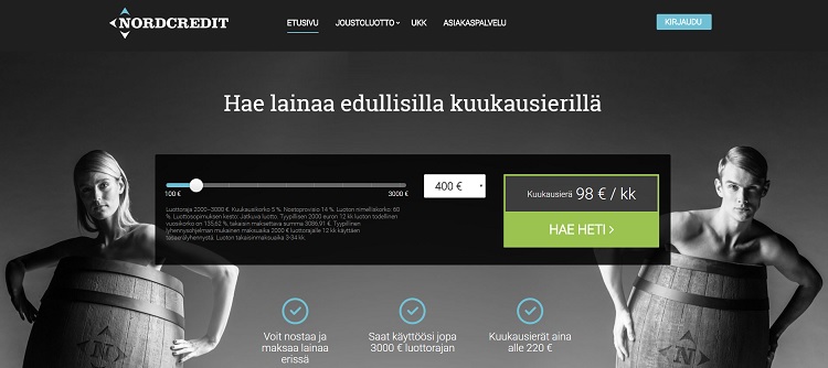 Hae lainaa NordCREDIT lainapalvelusta